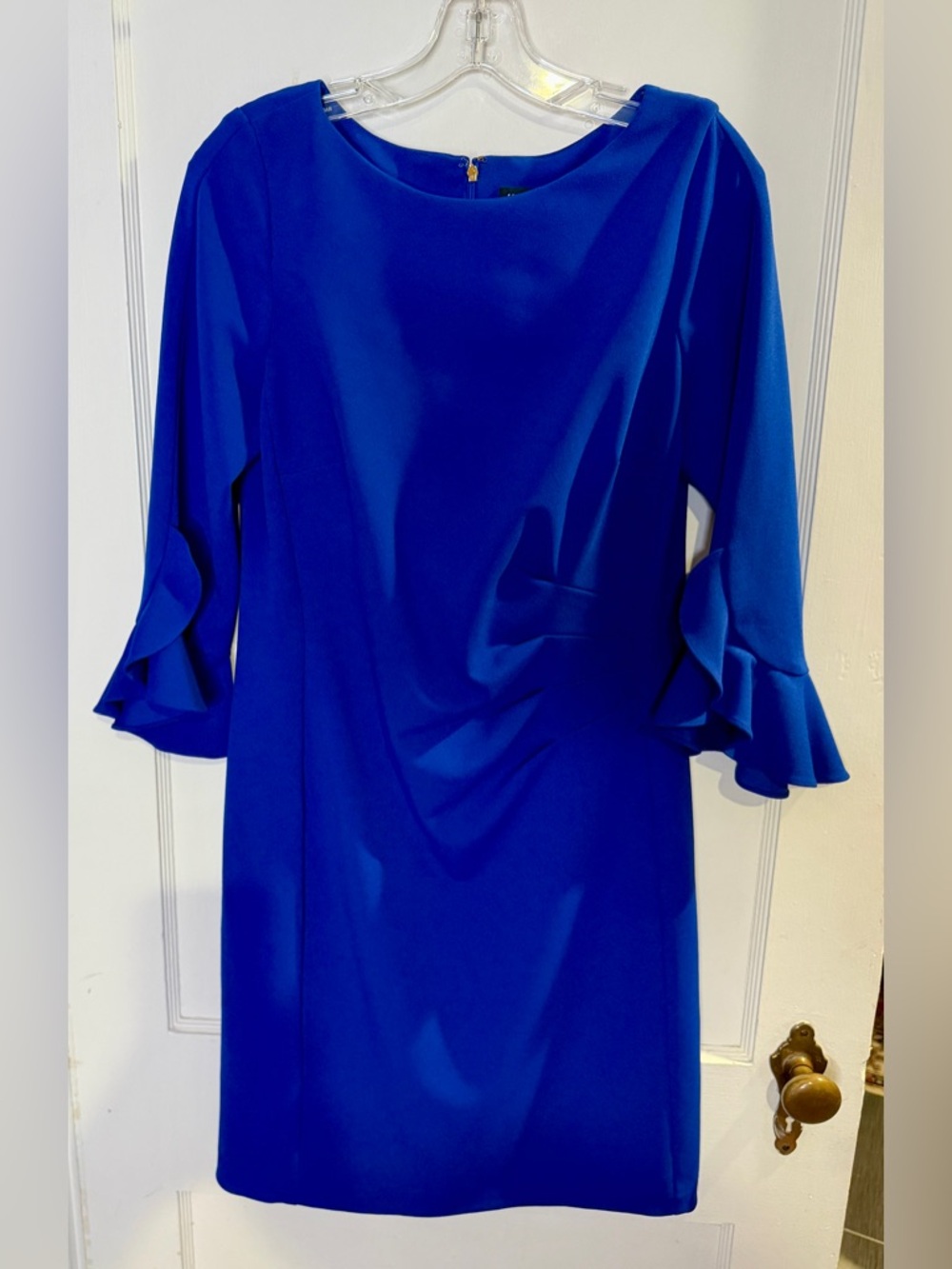 Karl Lagerfeld Royal Blue Tulip Sleeve Sheath Dress